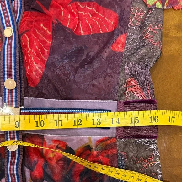 Byron Lars, Elegant,Unique Floral Sheer Maxi Dress, Red/Purple Accents, size 10 - Picture 13 of 15